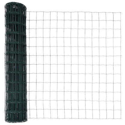 Euro Fence with Concrete Base 10 x 1.2 m PVC-Coated Steel Green