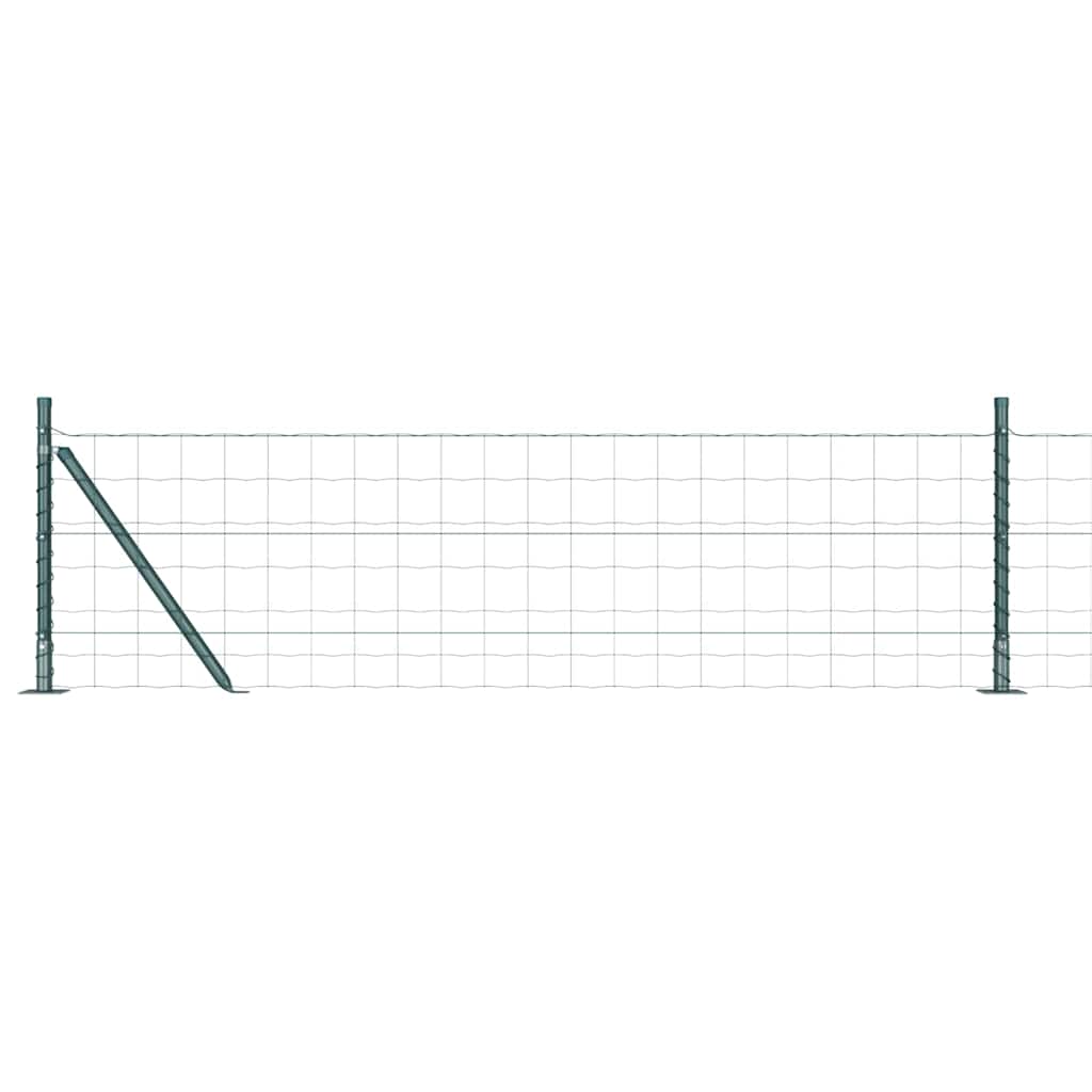 Euro Fence with Concrete Base 10 x 0.6 m PVC-Coated Steel Green