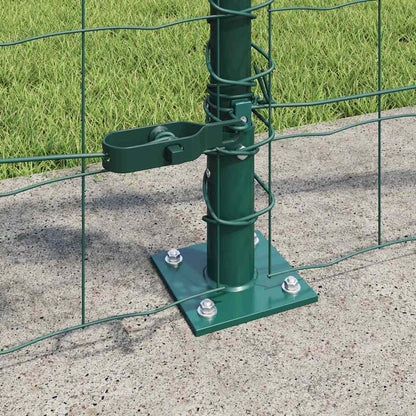 Euro Fence with Concrete Base 10 x 0.8 m PVC-Coated Steel Green