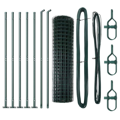 Euro Fence with Concrete Base 10 x 1 m PVC-Coated Steel Green
