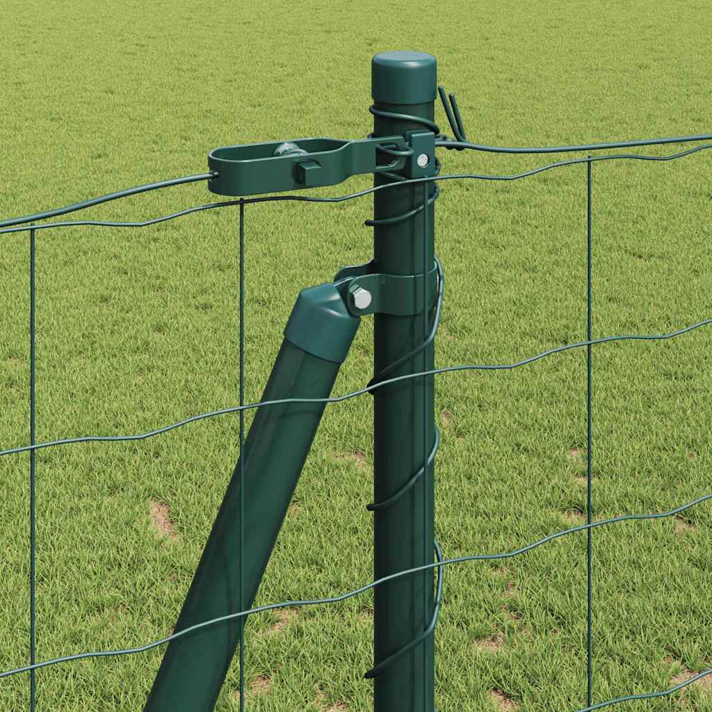 Euro Fence with Concrete Base 10 x 1.2 m PVC-Coated Steel Green