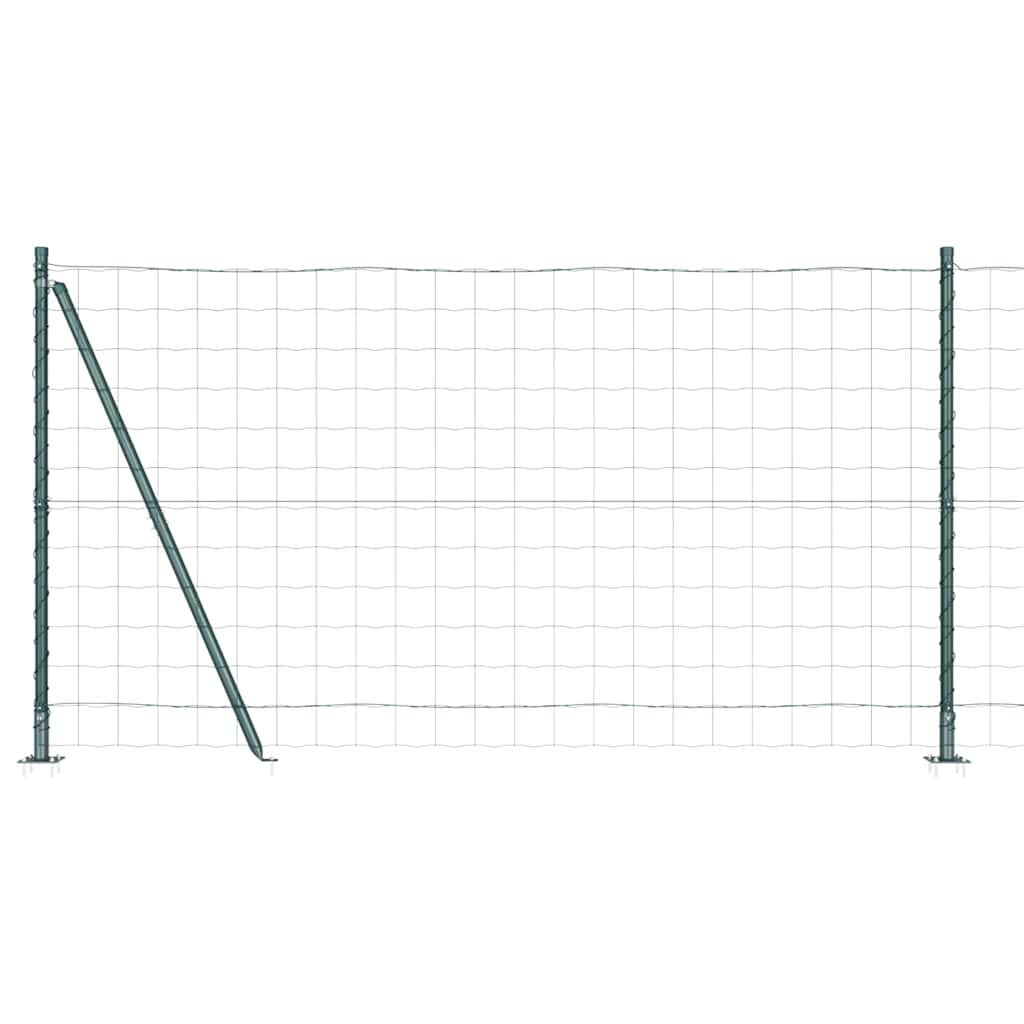 Euro Fence with Concrete Base 10 x 1.2 m PVC-Coated Steel Green