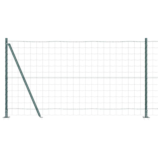 Euro Fence with Concrete Base 10 x 1.2 m PVC-Coated Steel Green