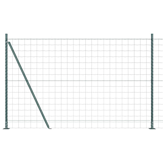 Euro Fence with Concrete Base 10 x 1.4 m PVC-Coated Steel Green