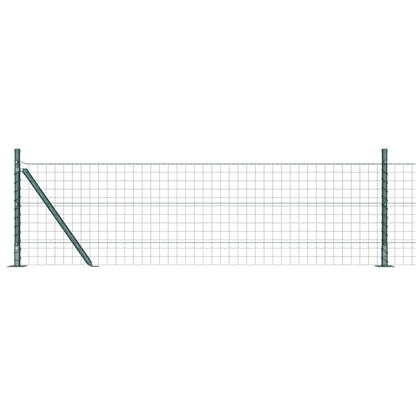 Euro Fence with Concrete Base 25 x 0.6 m PVC-Coated Steel Green