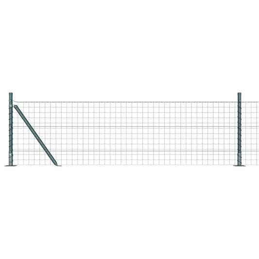 Euro Fence with Concrete Base 25 x 0.6 m PVC-Coated Steel Green