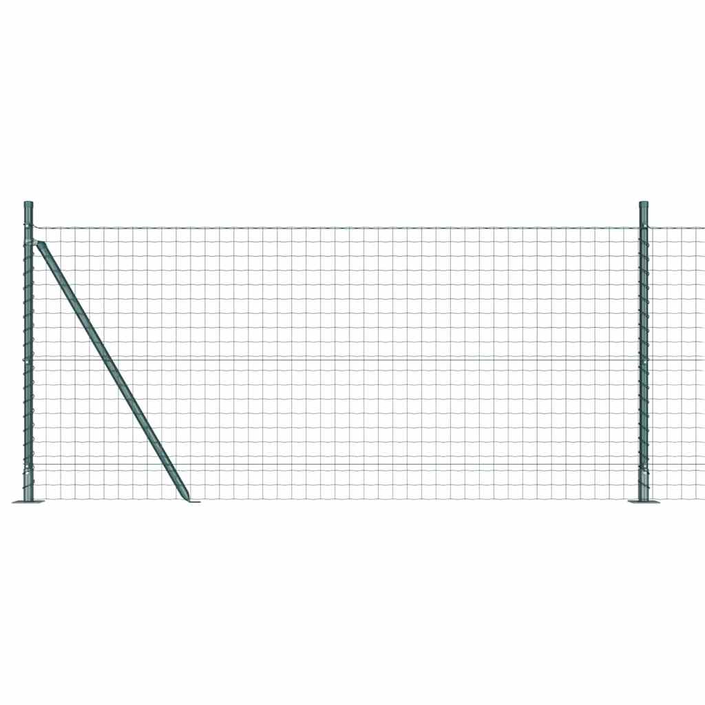 Euro Fence with Concrete Base 25 x 1 m PVC-Coated Steel Green