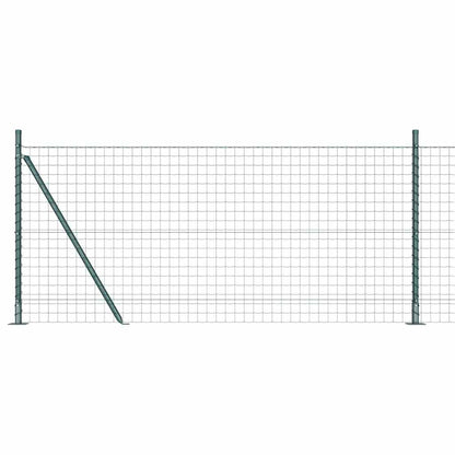 Euro Fence with Concrete Base 25 x 1 m PVC-Coated Steel Green