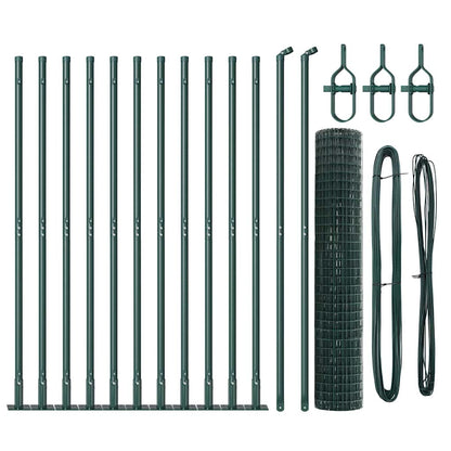 Euro Fence with Concrete Base 25 x 1.2 m PVC-Coated Steel Green