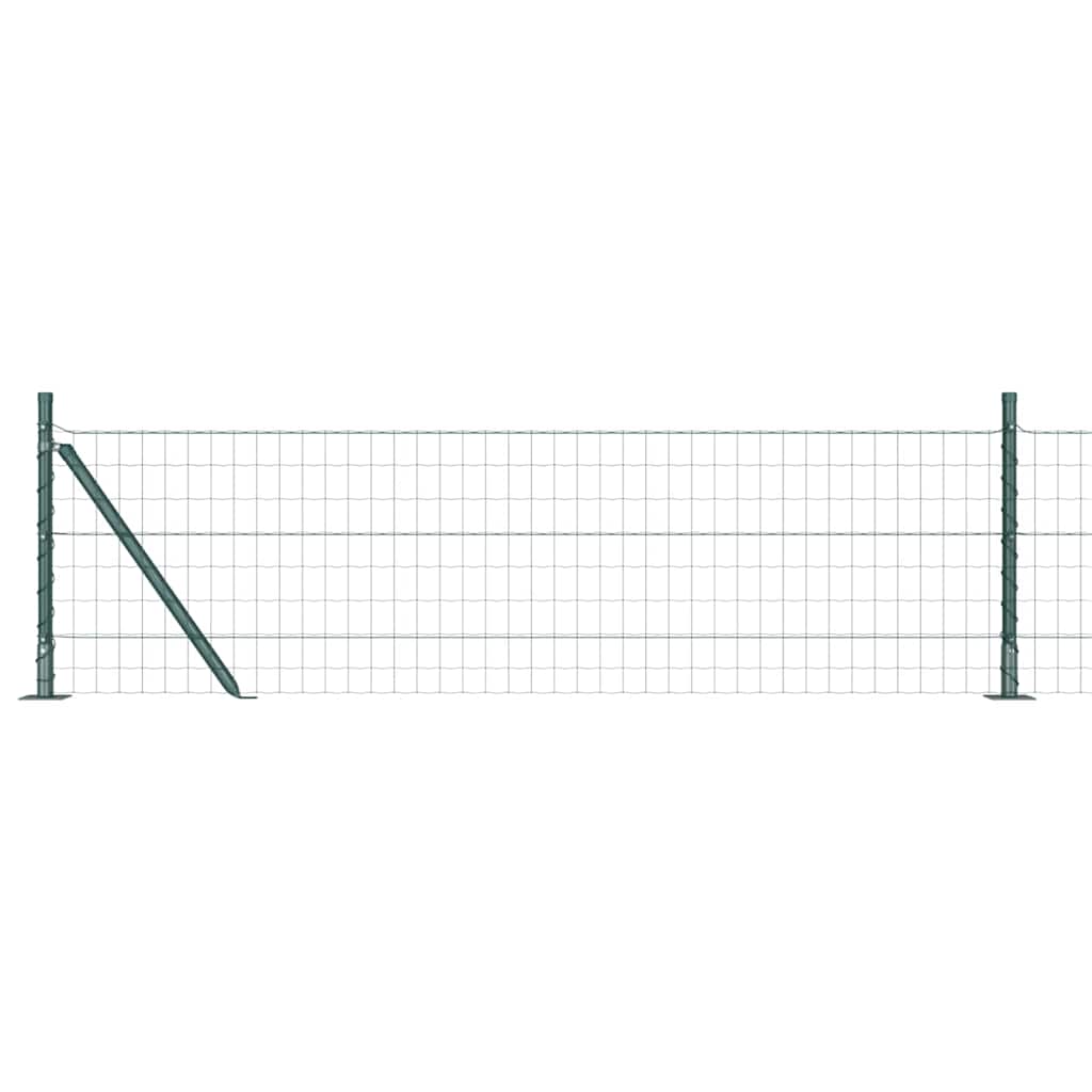 Euro Fence with Concrete Base 25 x 0.4 m PVC-Coated Steel Green