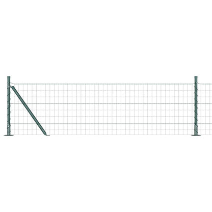 Euro Fence with Concrete Base 25 x 0.6 m PVC-Coated Steel Green