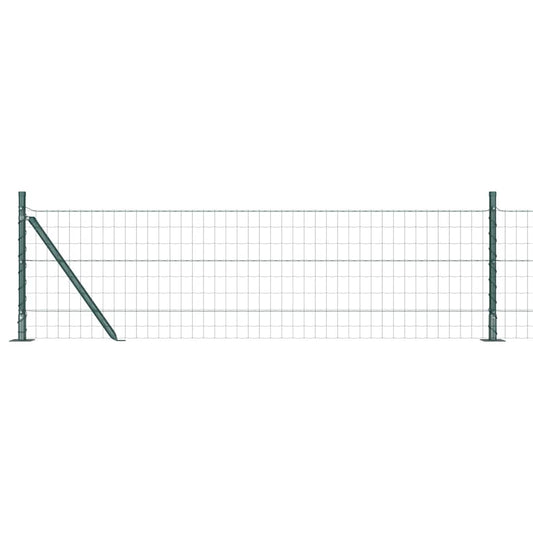 Euro Fence with Concrete Base 25 x 0.6 m PVC-Coated Steel Green