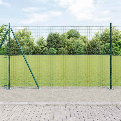 Euro Fence with Concrete Base 25 x 1.2 m PVC-Coated Steel Green