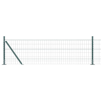 Euro Fence with Concrete Base 25 x 0.6 m PVC-Coated Steel Green
