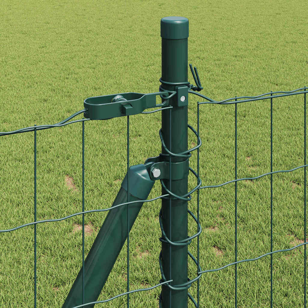 Euro Fence with Concrete Base 25 x 1 m PVC-Coated Steel Green