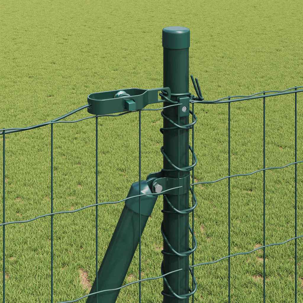 Euro Fence with Concrete Base 25 x 1.2 m PVC-Coated Steel Green