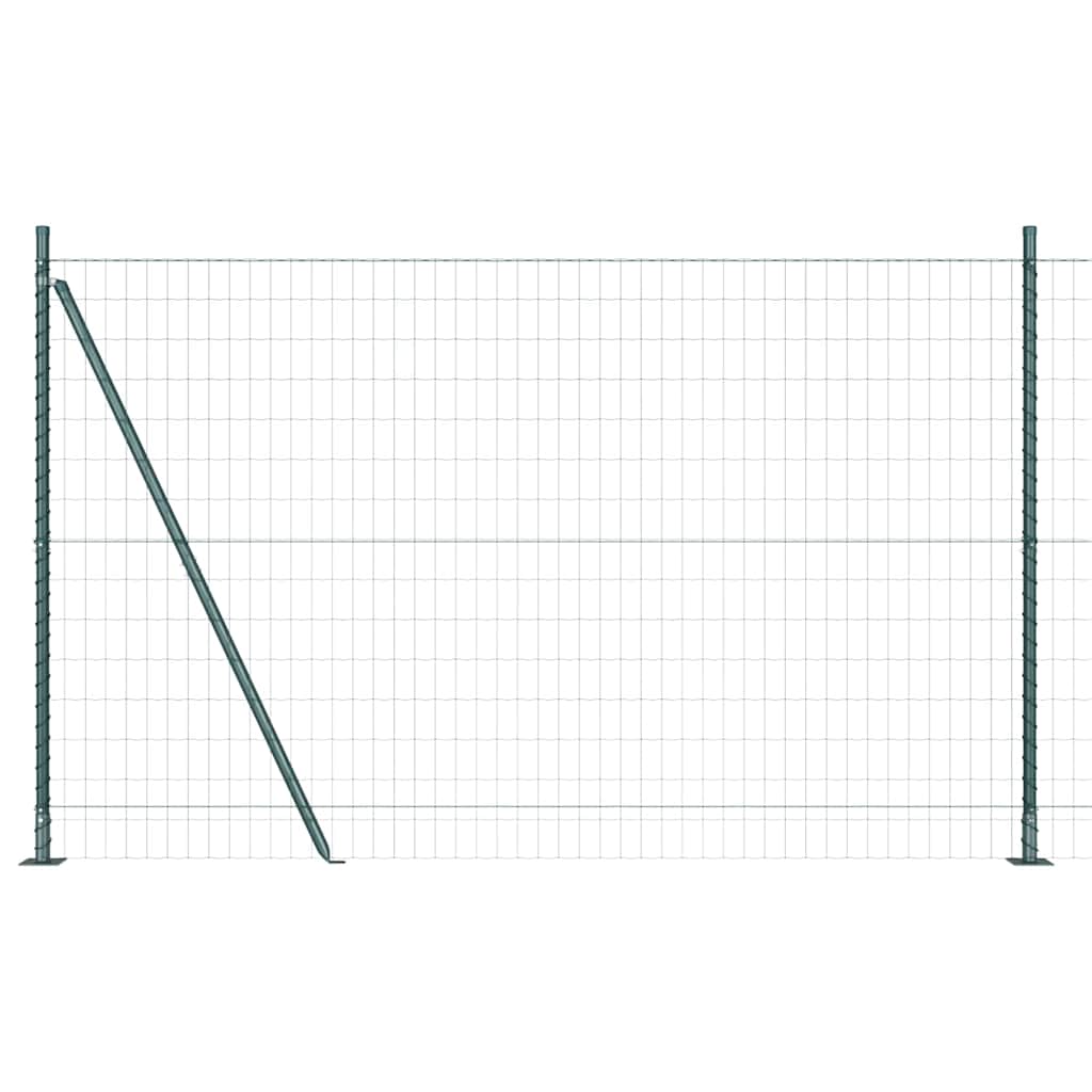 Euro Fence with Concrete Base 25 x 1.2 m PVC-Coated Steel Green