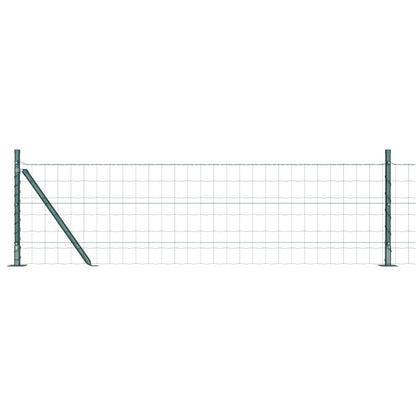 Euro Fence with Concrete Base 25 x 0.4 m PVC-Coated Steel Green
