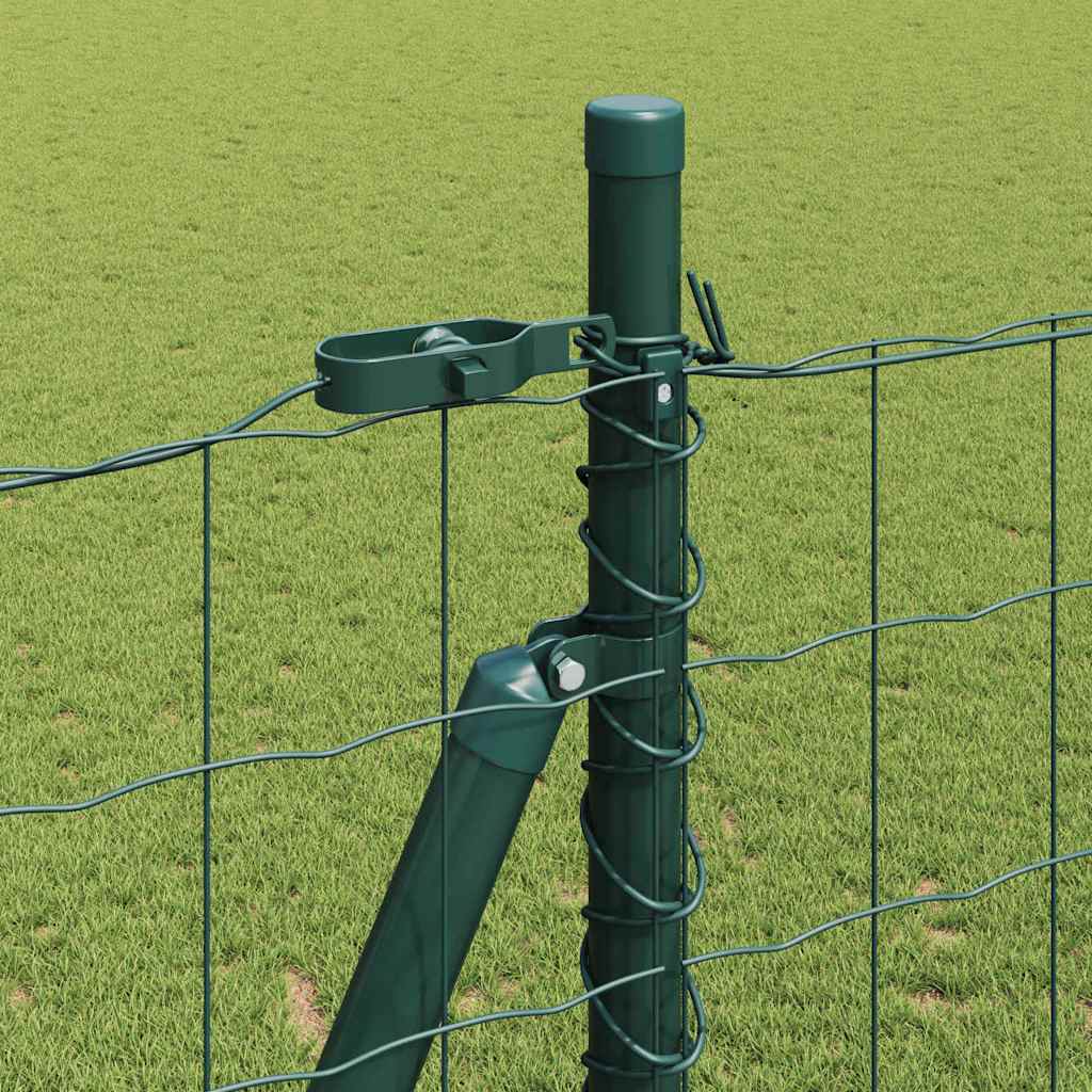 Euro Fence with Concrete Base 25 x 1.2 m PVC-Coated Steel Green