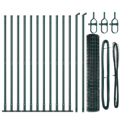Euro Fence with Concrete Base 25 x 1.2 m PVC-Coated Steel Green