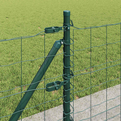 Euro Fence with Concrete Base 25 x 0.4 m PVC-Coated Steel Green