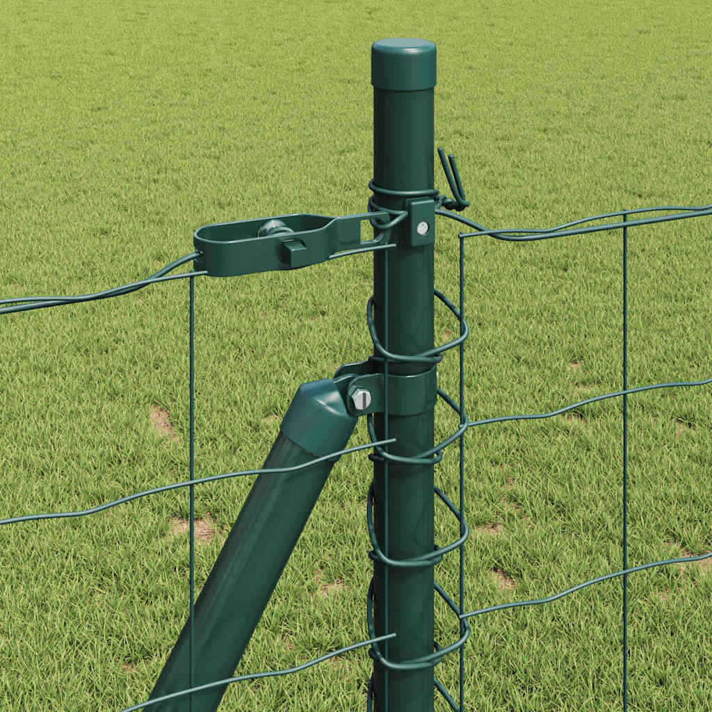 Euro Fence with Concrete Base 25 x 1 m PVC-Coated Steel Green