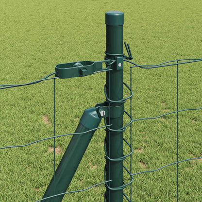 Euro Fence with Concrete Base 25 x 1 m PVC-Coated Steel Green