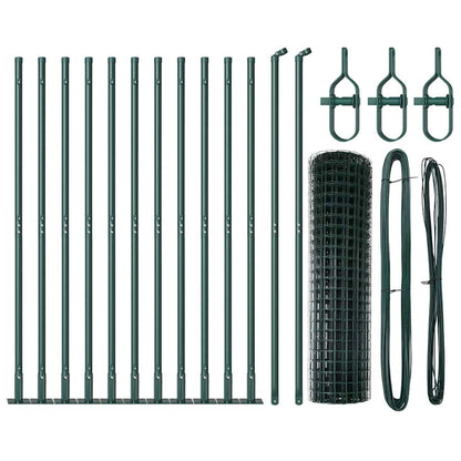 Euro Fence with Concrete Base 25 x 1 m PVC-Coated Steel Green