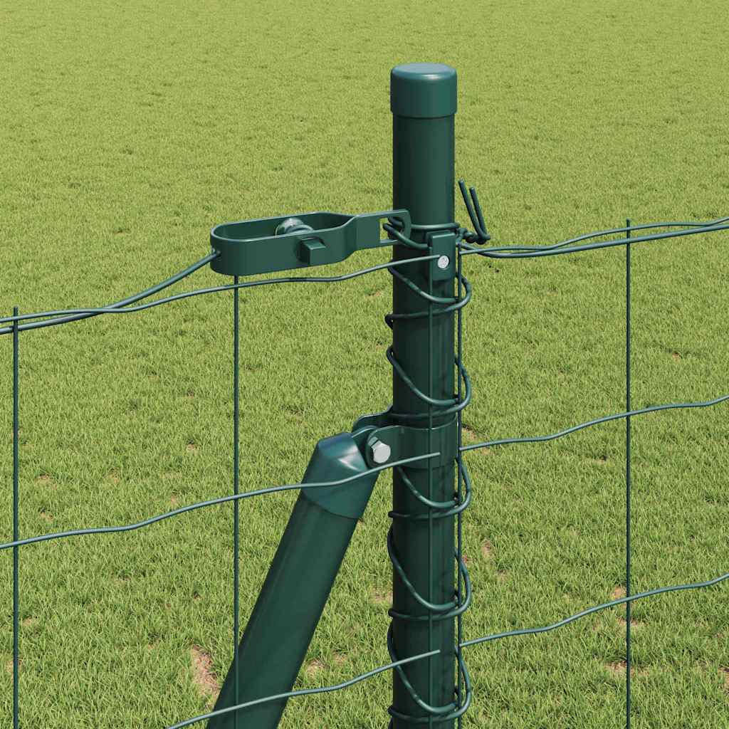 Euro Fence with Concrete Base 25 x 1.2 m PVC-Coated Steel Green