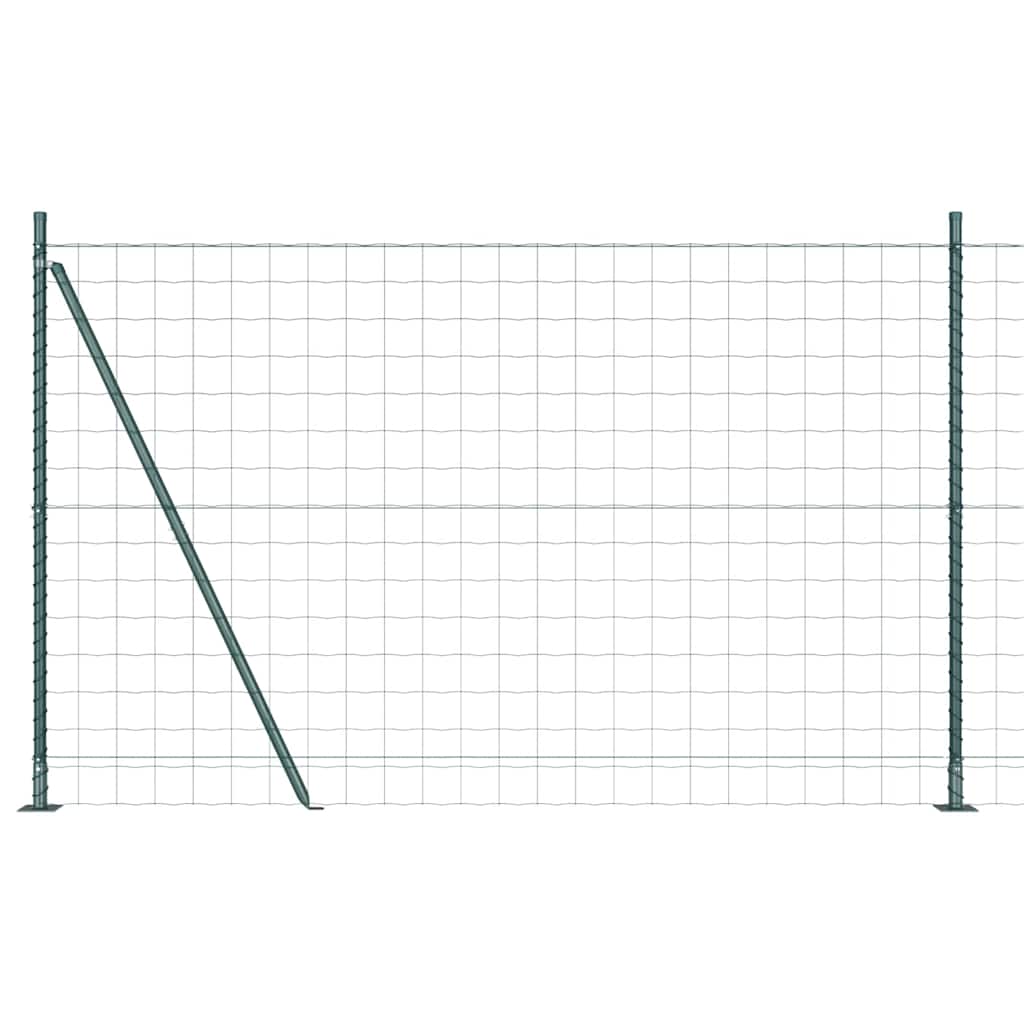 Euro Fence with Concrete Base 25 x 1.2 m PVC-Coated Steel Green