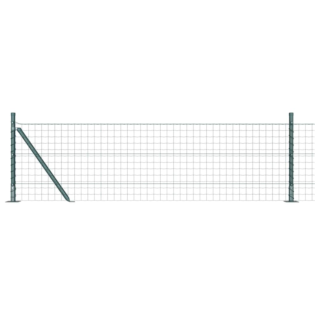 Euro Fence with Concrete Base 50 x 0.6 m PVC-Coated Steel Green