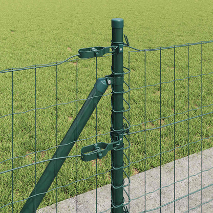 Euro Fence with Concrete Base 50 x 0.6 m PVC-Coated Steel Green