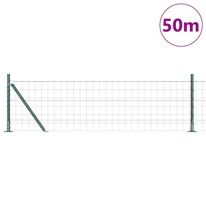 Euro Fence with Concrete Base 50 x 0.6 m PVC-Coated Steel Green