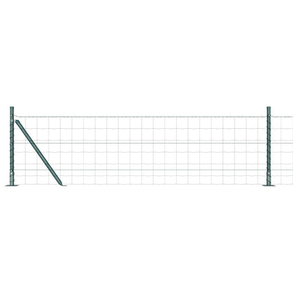 Euro Fence with Concrete Base 50 x 0.4 m PVC-Coated Steel Green
