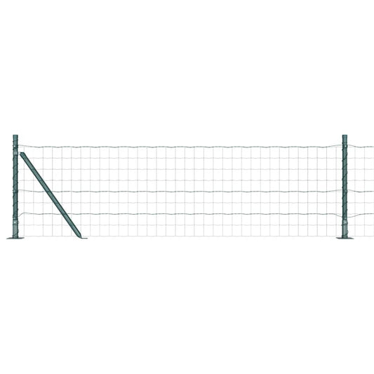 Euro Fence with Concrete Base 10 x 0.4 m PVC-Coated Steel Green