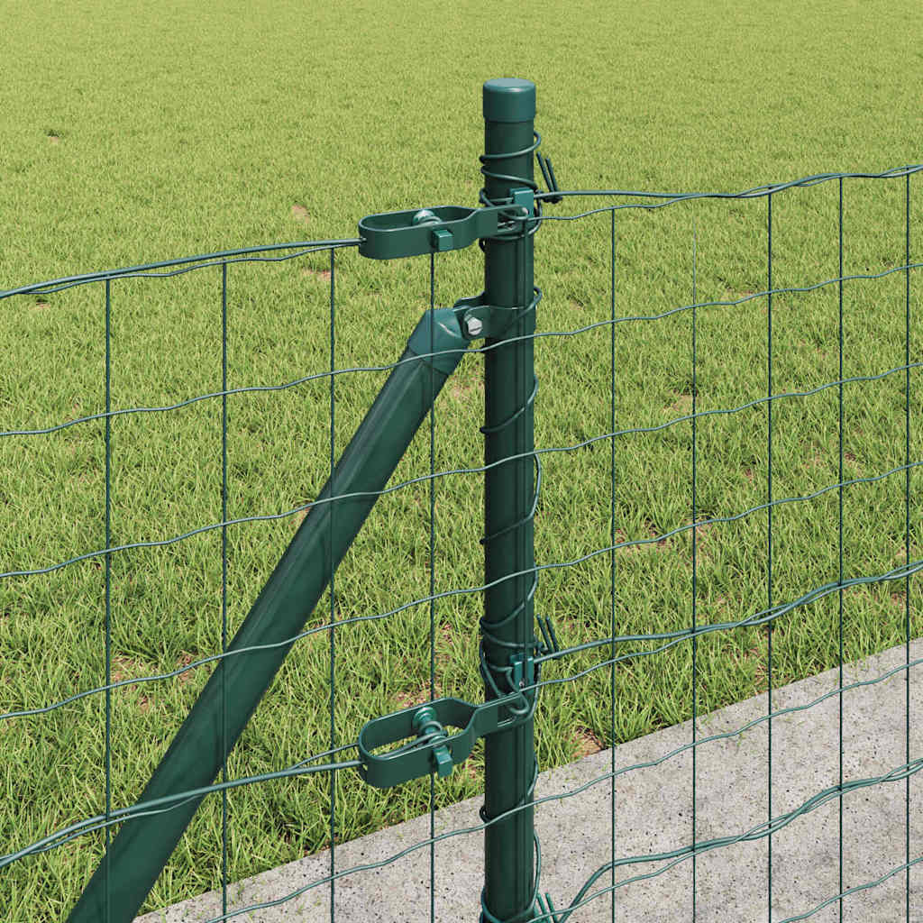 Euro Fence with Concrete Base 10 x 0.6 m PVC-Coated Steel Green