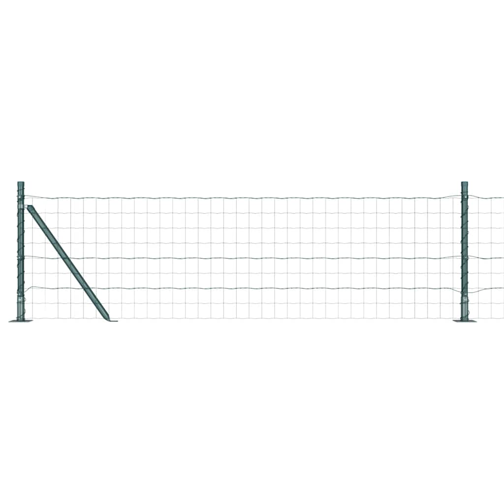 Euro Fence with Concrete Base 10 x 0.6 m PVC-Coated Steel Green