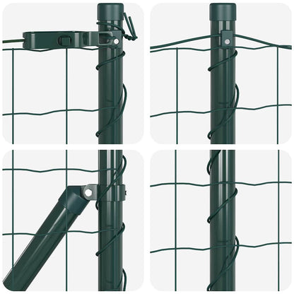Fence with Post Green 0.8 x 10 m Steel