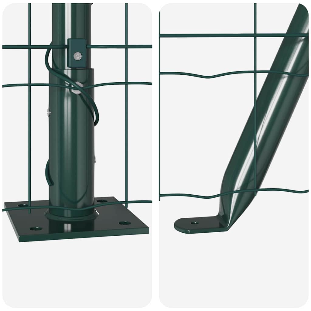 Fence with Post Green 0.8 x 10 m Steel