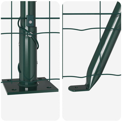 Fence with Post Green 0.8 x 10 m Steel