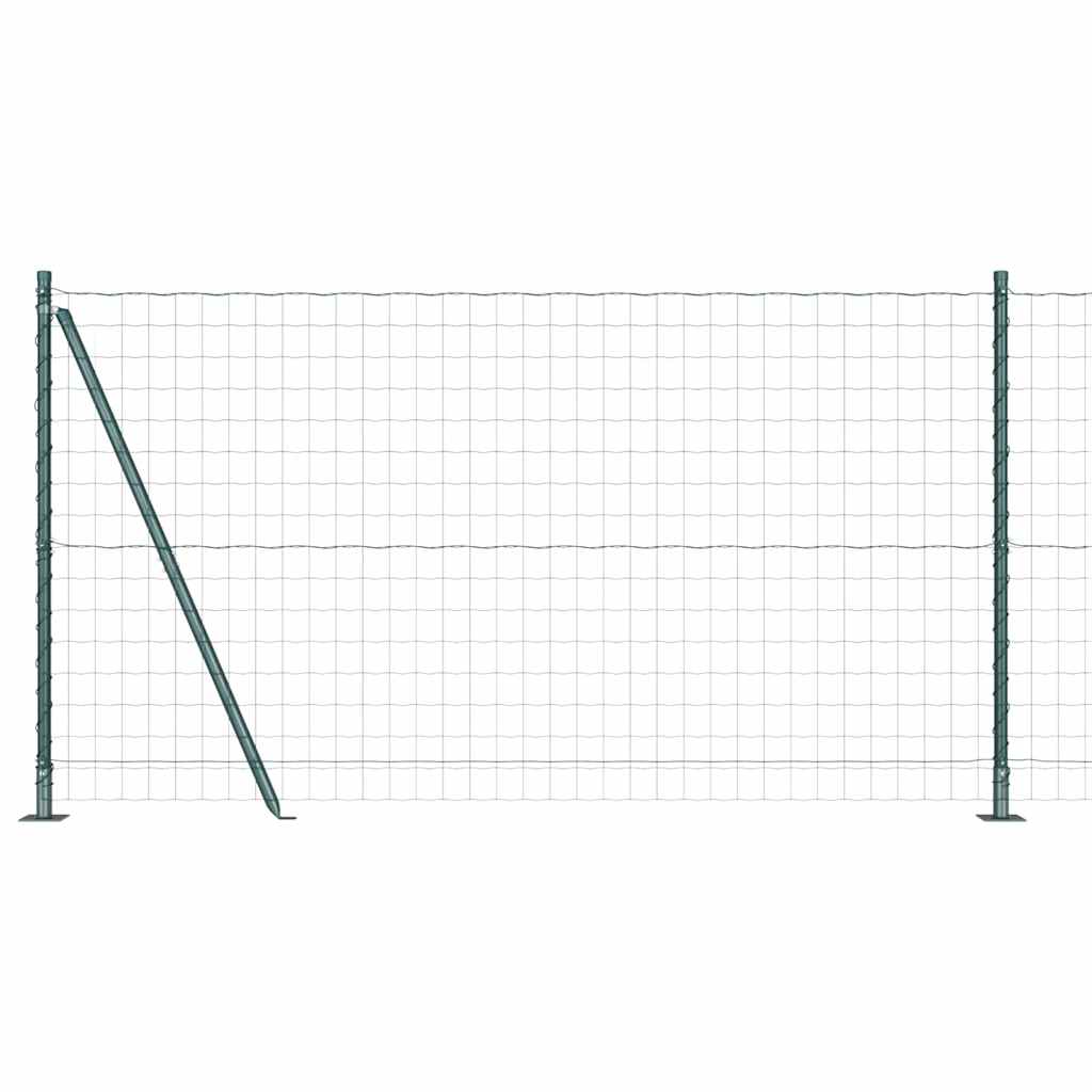 Euro Fence with Concrete Base 10 x 1.2 m PVC-Coated Steel Green