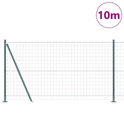 Euro Fence with Concrete Base 10 x 1.2 m PVC-Coated Steel Green