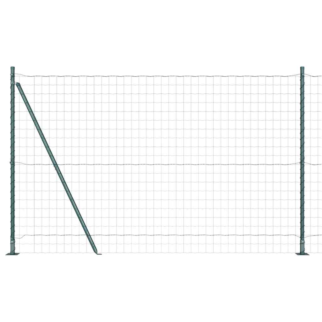 Euro Fence with Concrete Base 10 x 1.4 m PVC-Coated Steel Green
