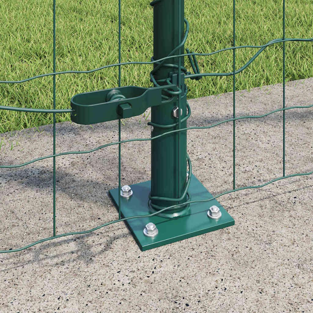 Euro Fence with Concrete Base 10 x 1.5 m PVC-Coated Steel Green