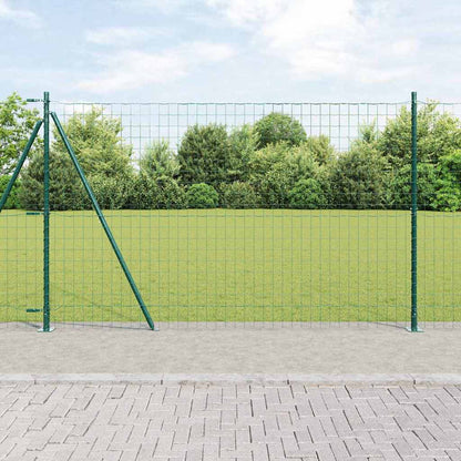 Euro Fence with Concrete Base 10 x 1.5 m PVC-Coated Steel Green