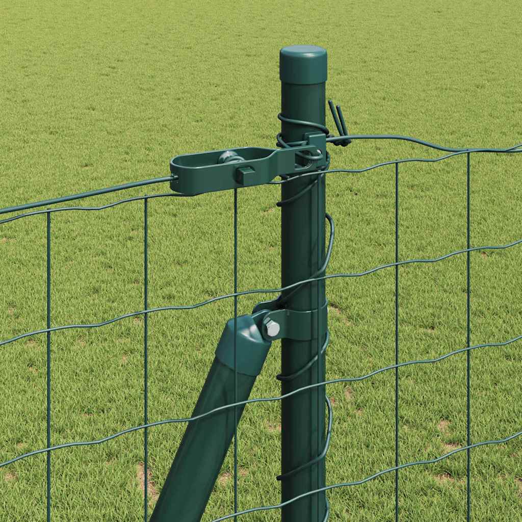 Euro Fence with Concrete Base 10 x 1.6 m PVC-Coated Steel Green
