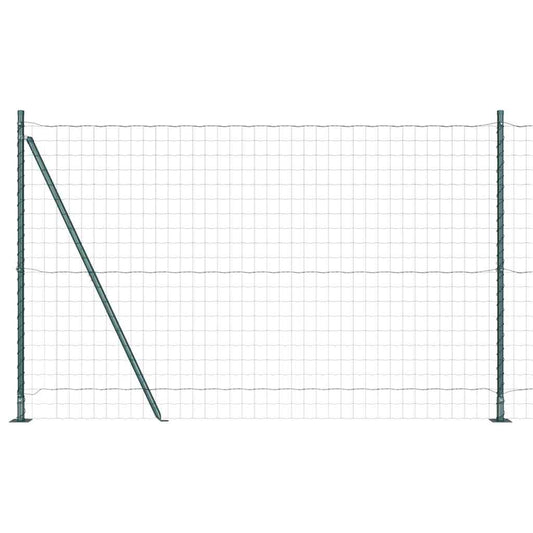 Euro Fence with Concrete Base 10 x 1.6 m PVC-Coated Steel Green