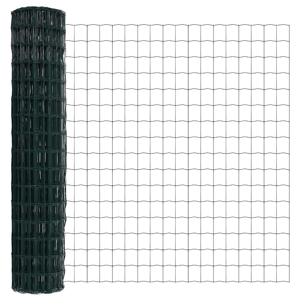 Euro Fence with Concrete Base 10 x 1.6 m PVC-Coated Steel Green
