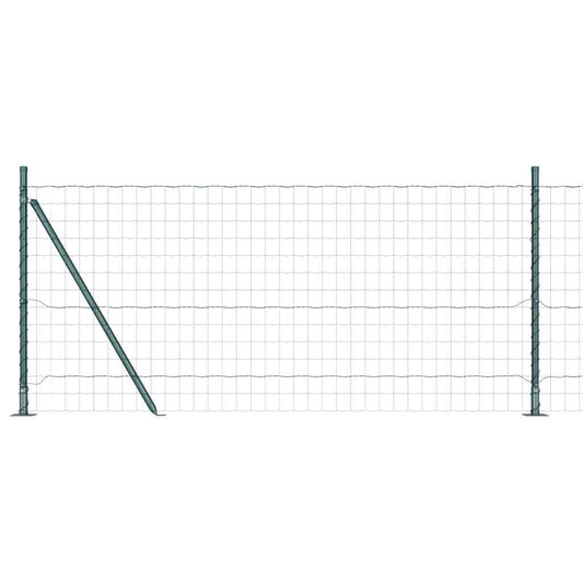 Euro Fence with Concrete Base 25 x 0.8 m PVC-Coated Steel Green