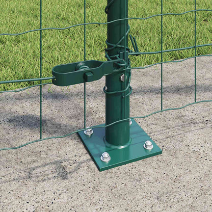 Euro Fence with Concrete Base 25 x 1.2 m PVC-Coated Steel Green